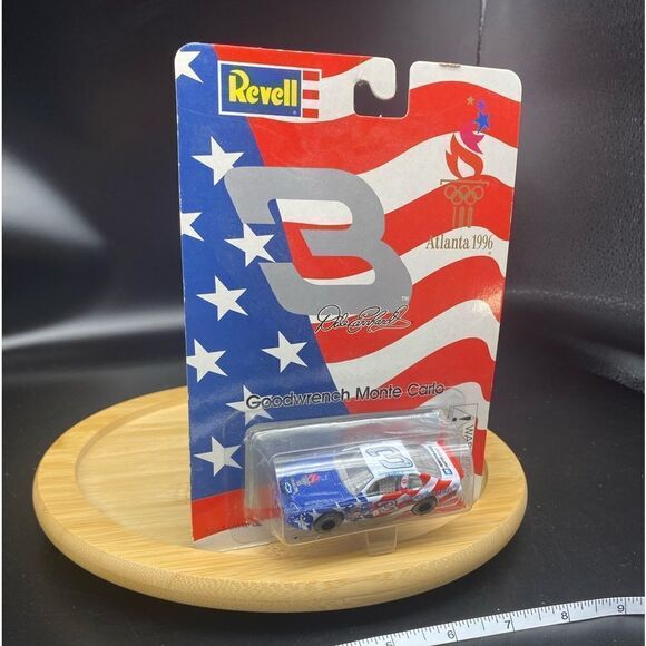 Vintage Dale Earnhardt #3 NASCAR scale car in mint NIOB w/Atlanta 1996 Olympic - Picture 2 of 9